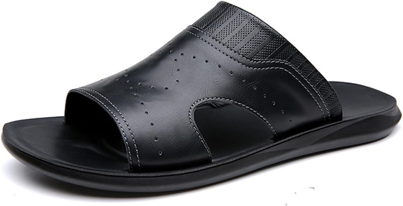 

Мужские открытые с круглым носком шлепанцы на плоской подошве, модные, удобные мягкие тапочки, повседневные летние антискользящие легкие пляжные сандалии для прогулок Siyake, черный