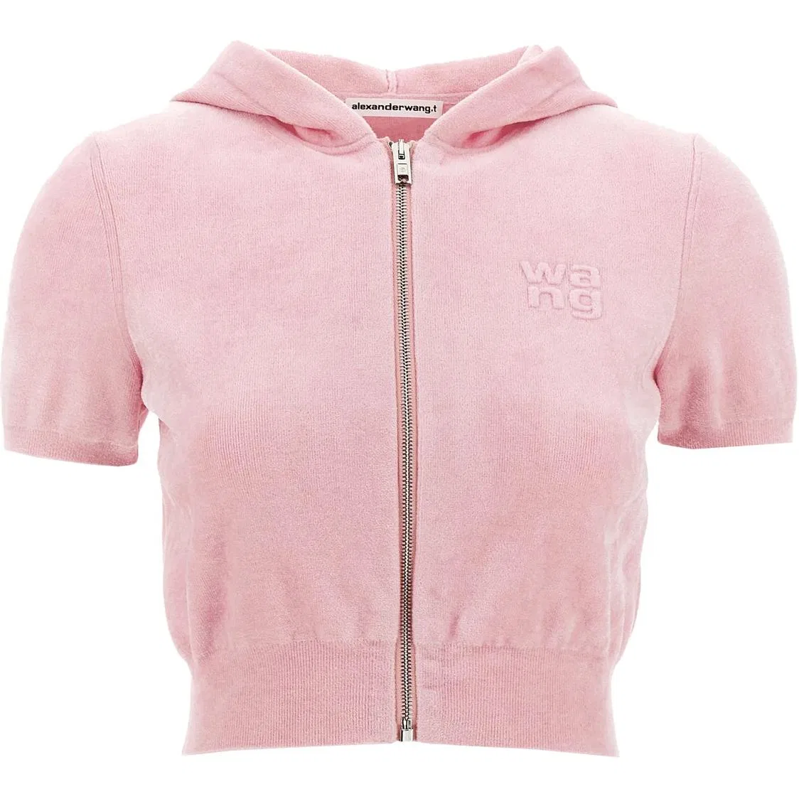 Т By Logo Embossed укороченный худи Alexander Wang, Pink