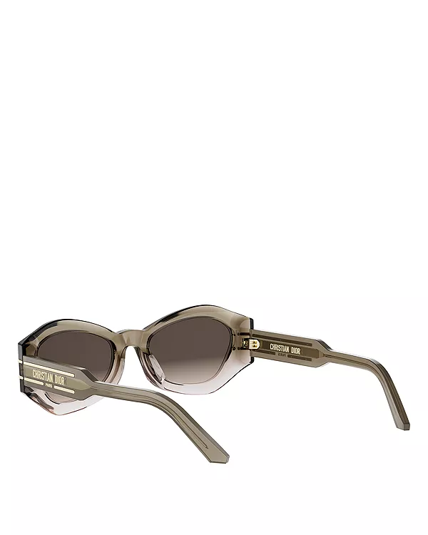 Солнцезащитные очки Diorsignature b1u Butterfly, 55 мм Dior, зеленый — фото 3