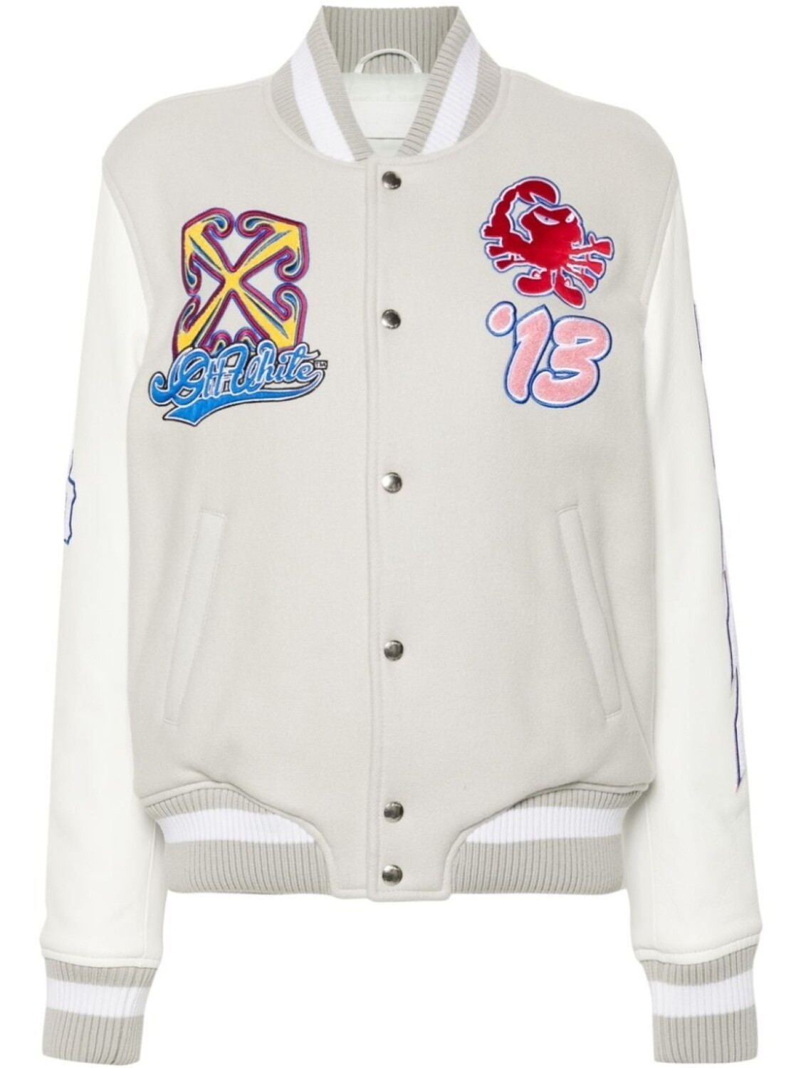 

Off-White бомбер WO Varsity, серый