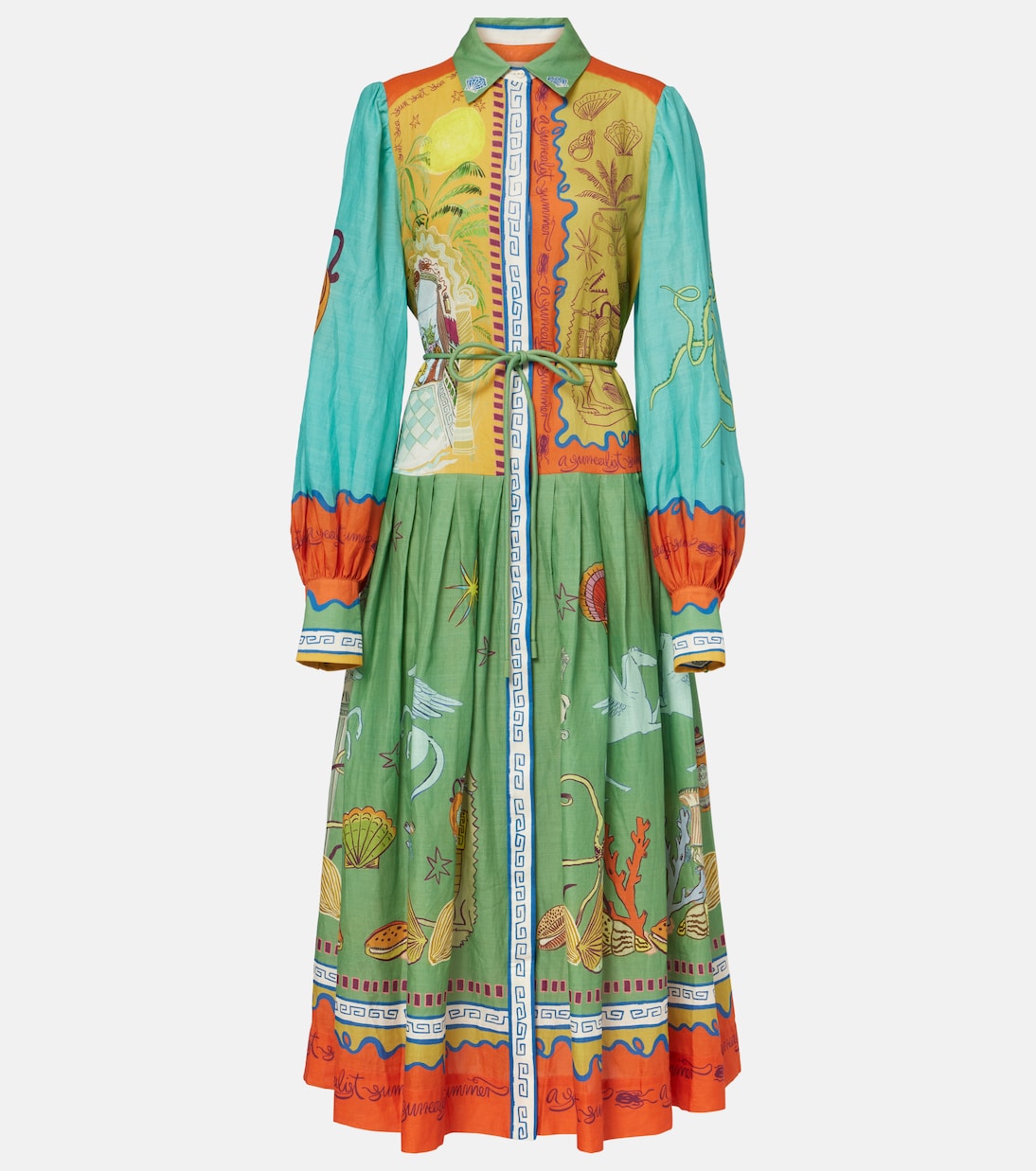 

Сюрреалистическое хлопковое платье макси Alémais, разноцветный