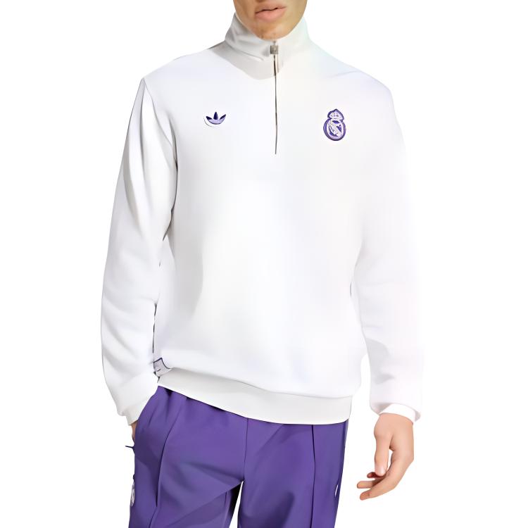 Топ с полузастежкой Real Madrid Terrace Icons Adidas Originals, белый — фото 4