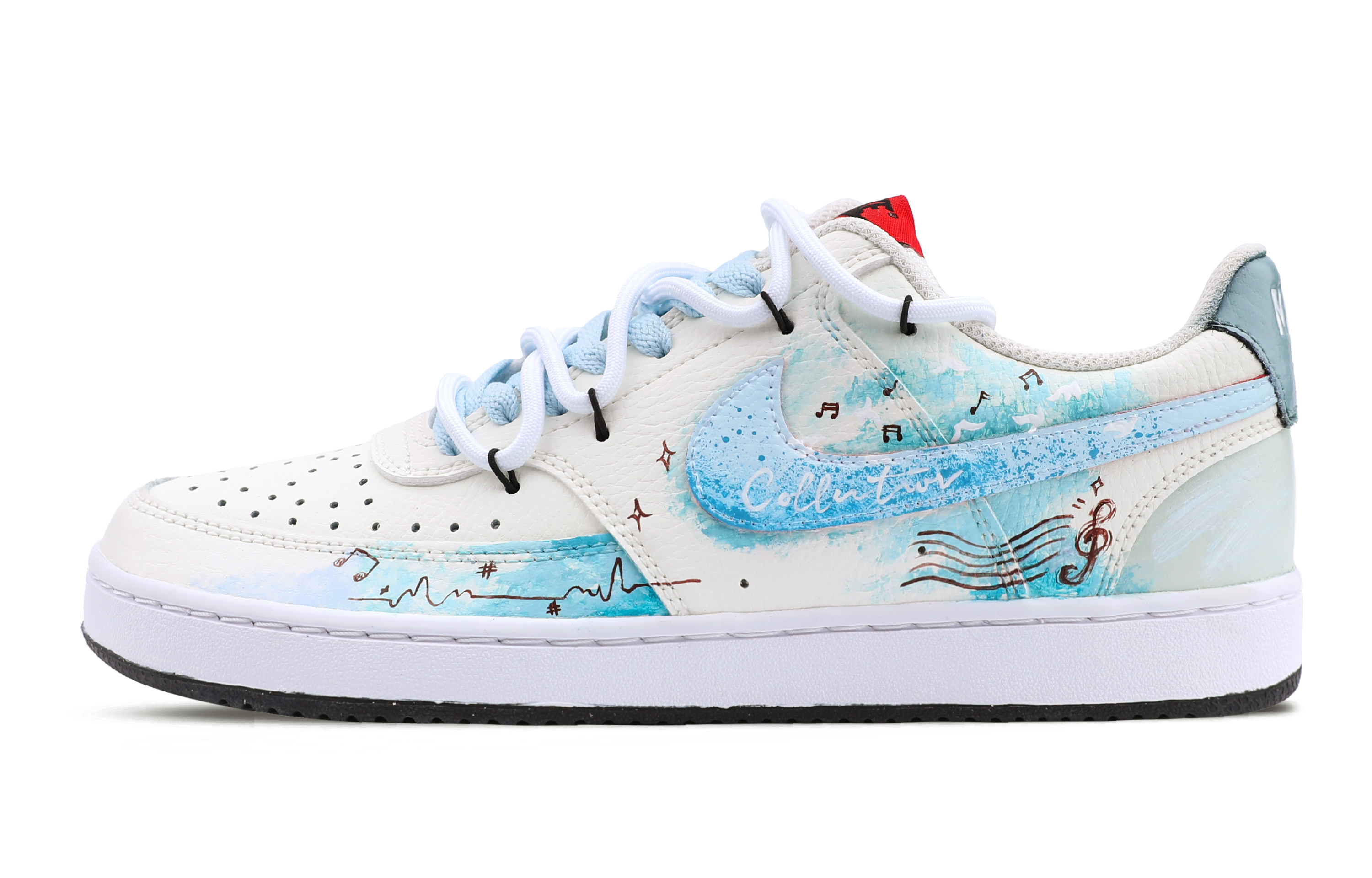 

Nike Кроссовки Court Vision 1 для скейтбординга, износостойкие, низкие, мужские, бежевые, белые, синие