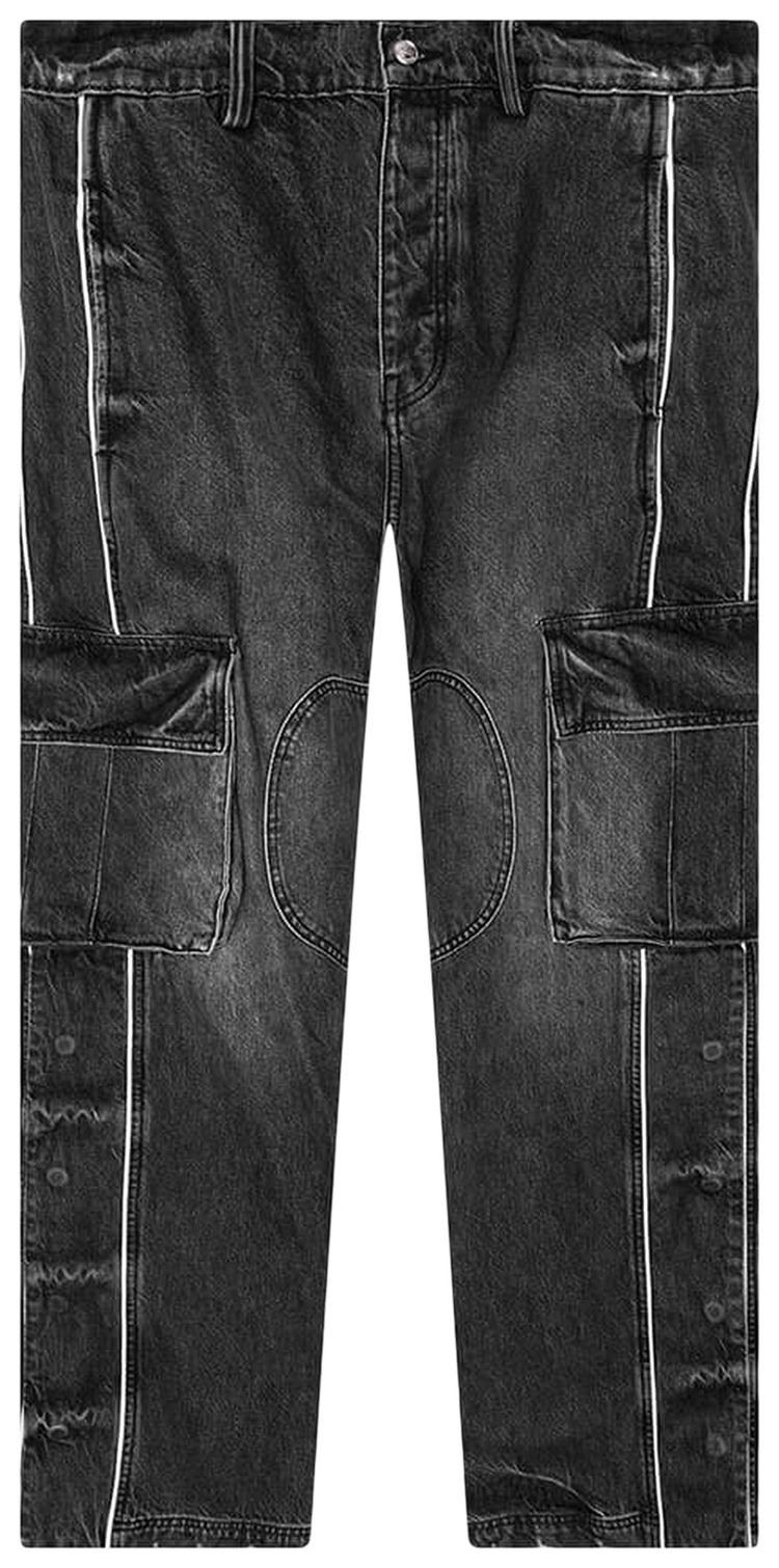 

Брюки Nahmias Denim Track Logo Cargo Pants 'Dark Wash', синий