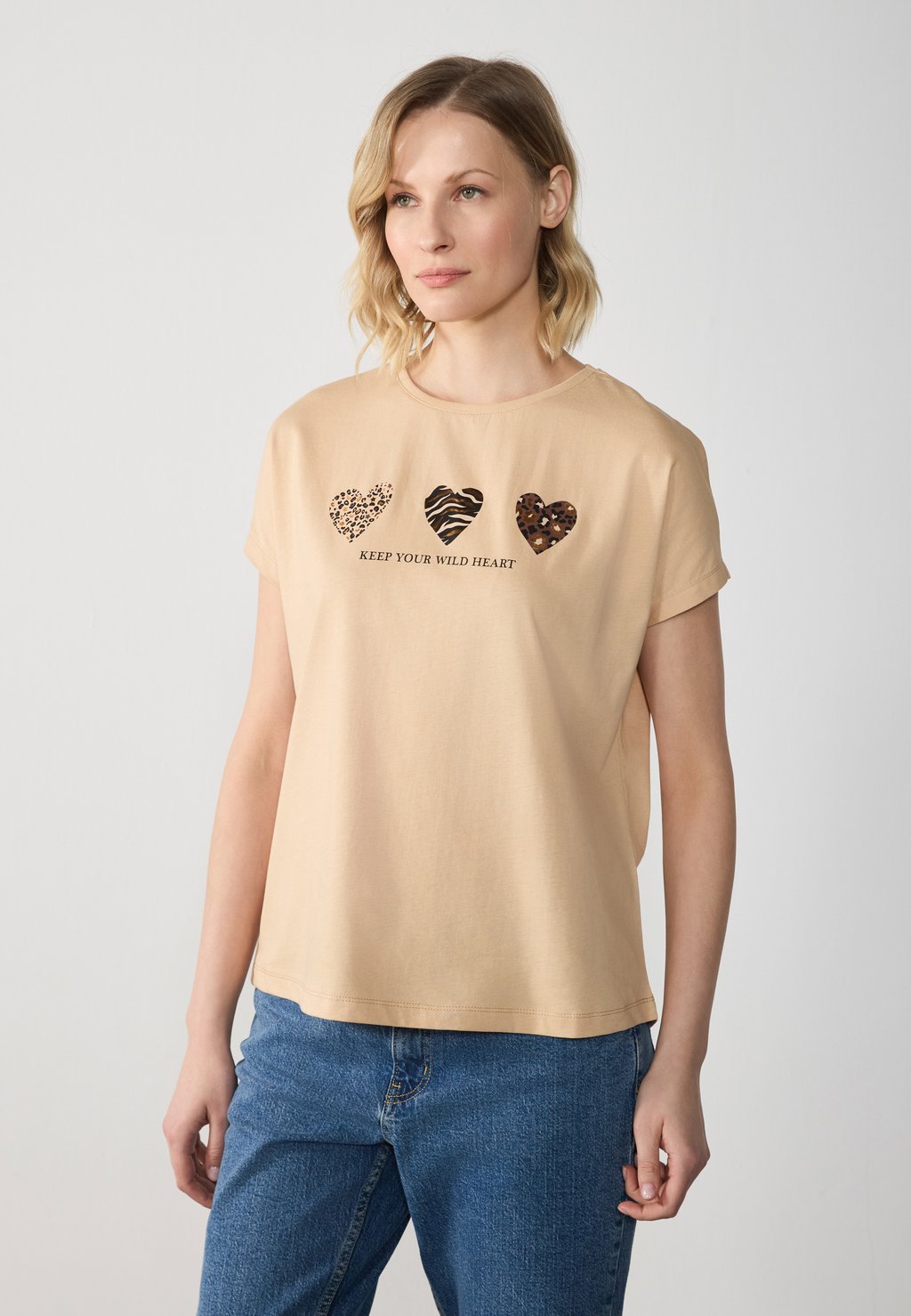 

Футболка с принтом Anna Field, бежевый