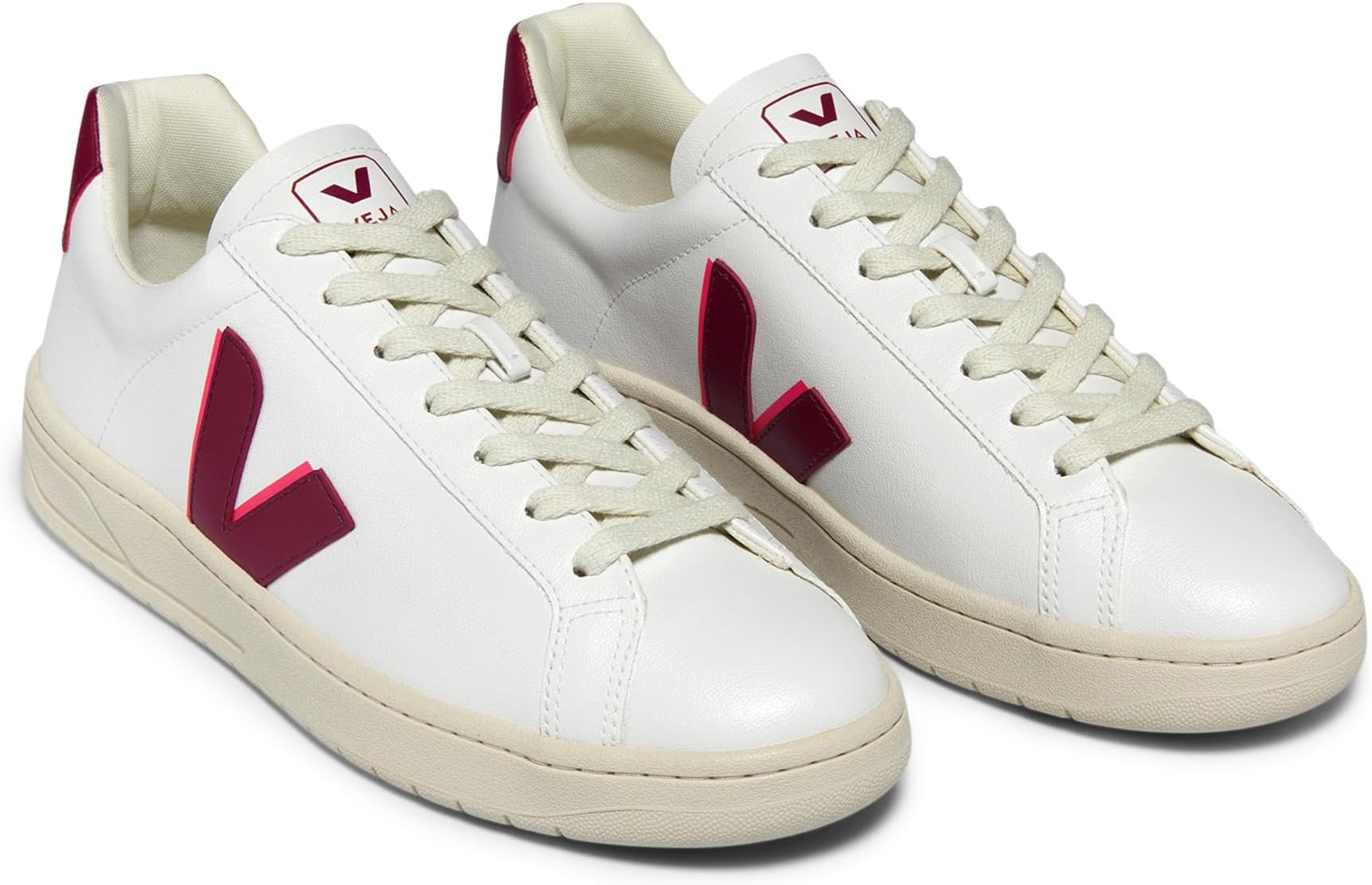 Кроссовки VEJA Urca, цвет White/Marsala/Rose Fluo
