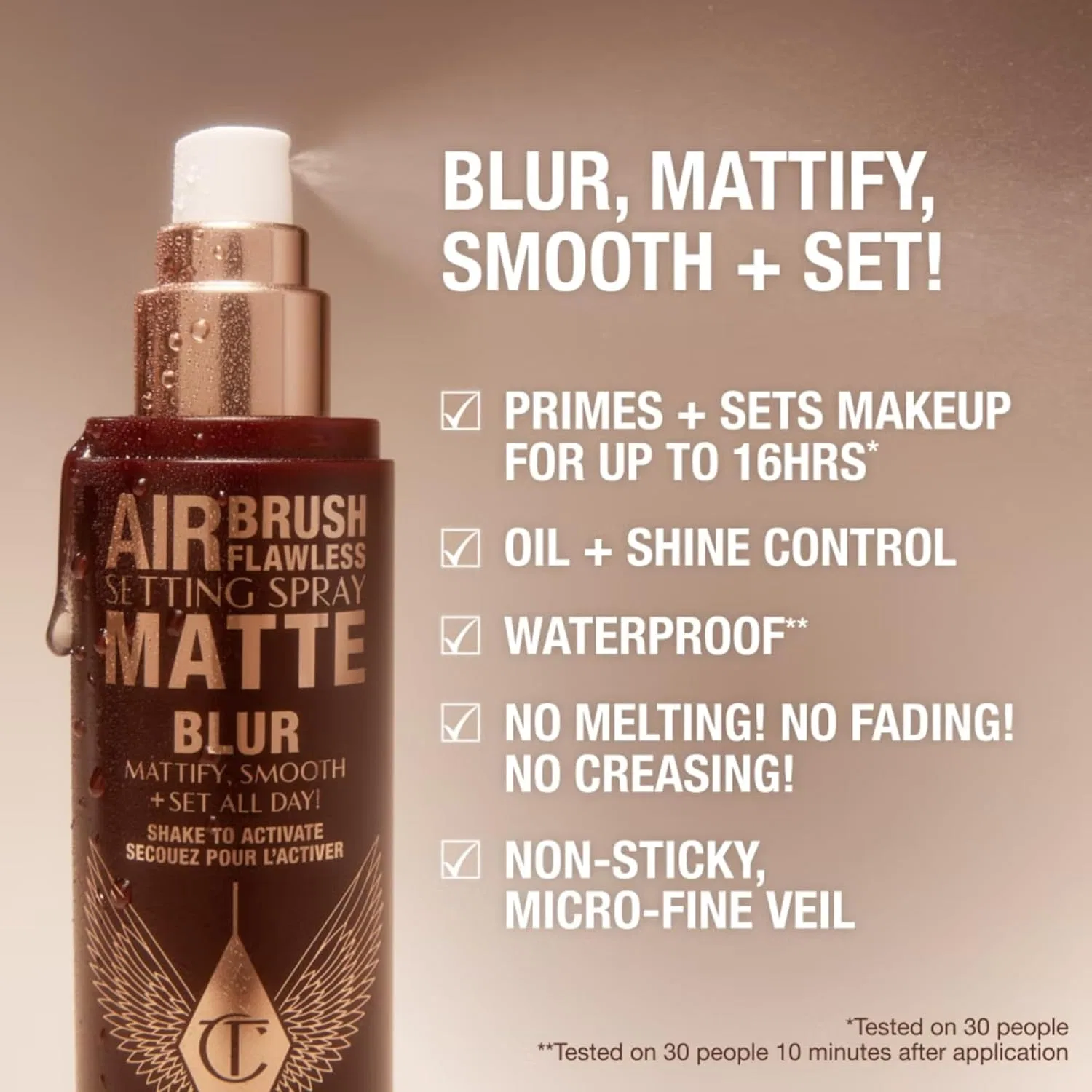 Матирующий фиксирующий спрей для макияжа «Airbrush Flawless Setting Spray Mat» от Charlotte Tilbury, дорожный размер Charlotte Tilbury — фото 3