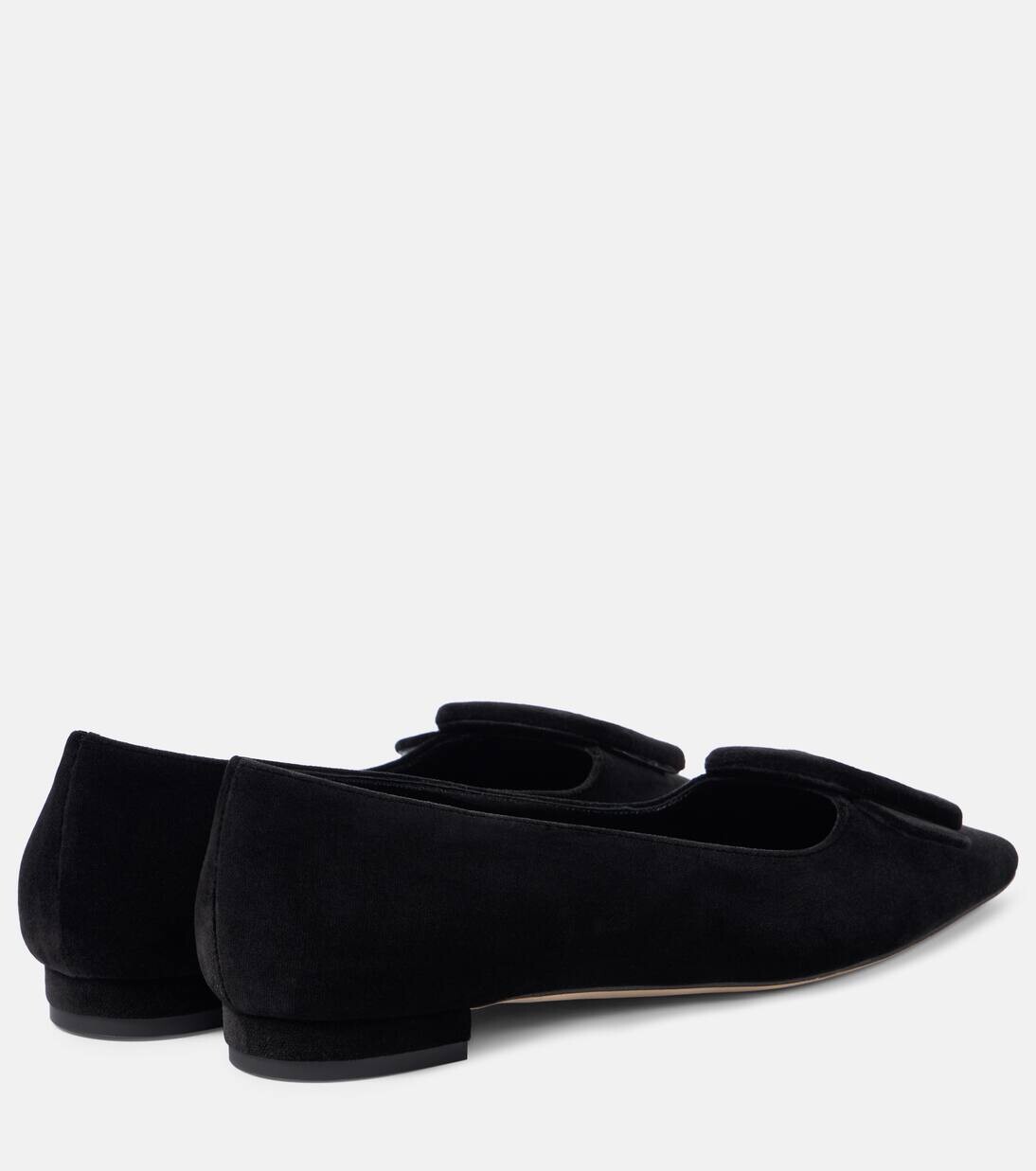 Бархатные балетки Maysalepumpflat Manolo Blahnik, цвет 0015 blck — фото 2