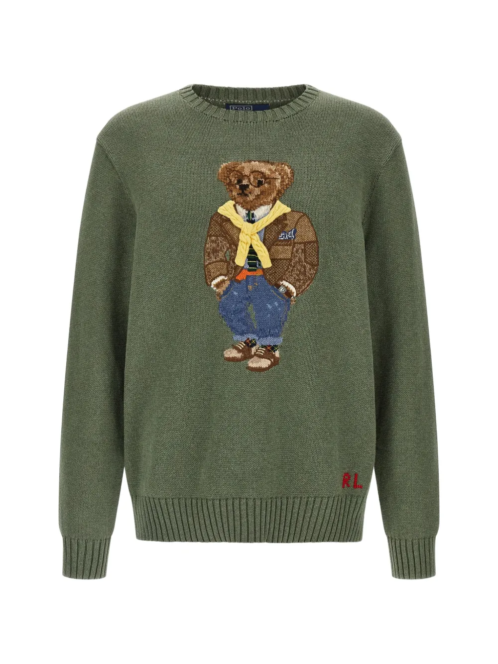 

Джемпер с круглым вырезом и изображением медведя Polo Polo Ralph Lauren, зеленый