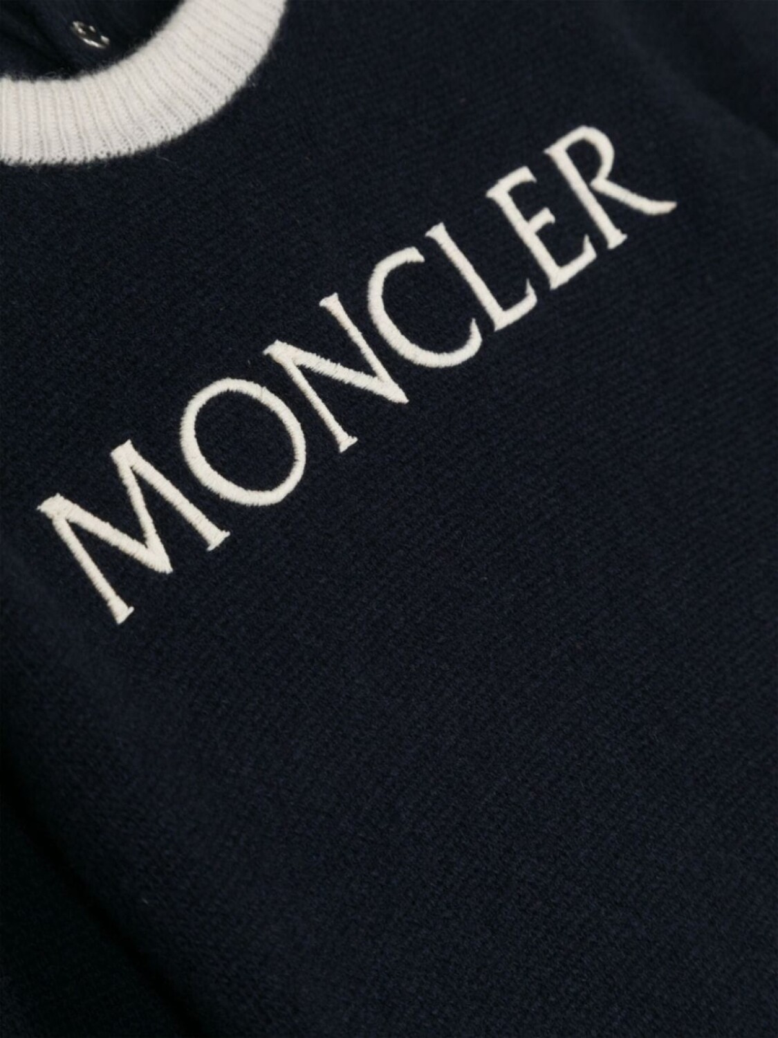 Moncler Enfant джемпер из смесовой вирджинской шерсти с вышитым логотипом, синий — фото 2