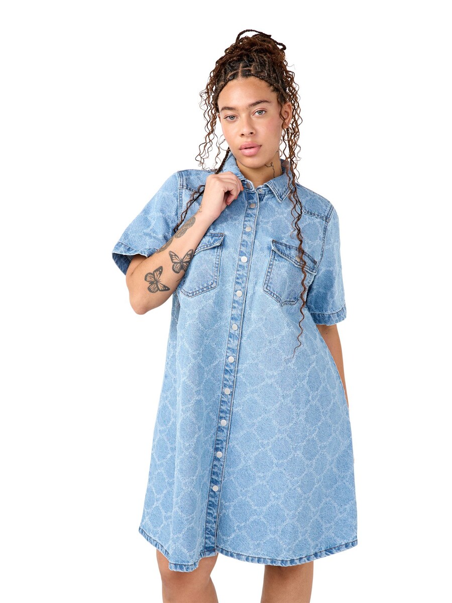 

Платье-рубашка Zizzi JVERA, цвет Blue/Blue denim