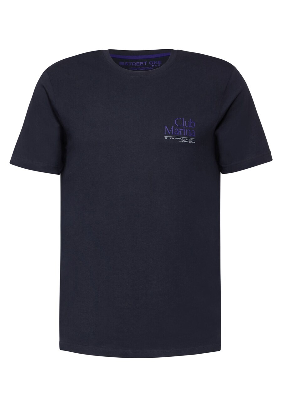 

Классическая футболка Street One MEN Shirt Chestprint, темно-синий