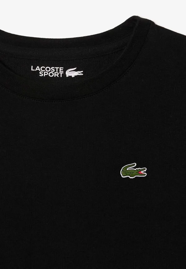 Классическая спортивная футболка с логотипом, унисекс, базовая футболка Lacoste, Black — фото 3