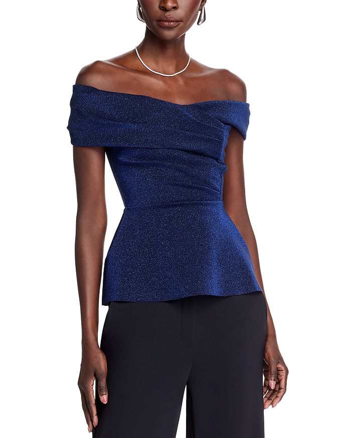 

Топ Mique Shimmer с открытыми плечами Chiara Boni La Petite Robe, синий
