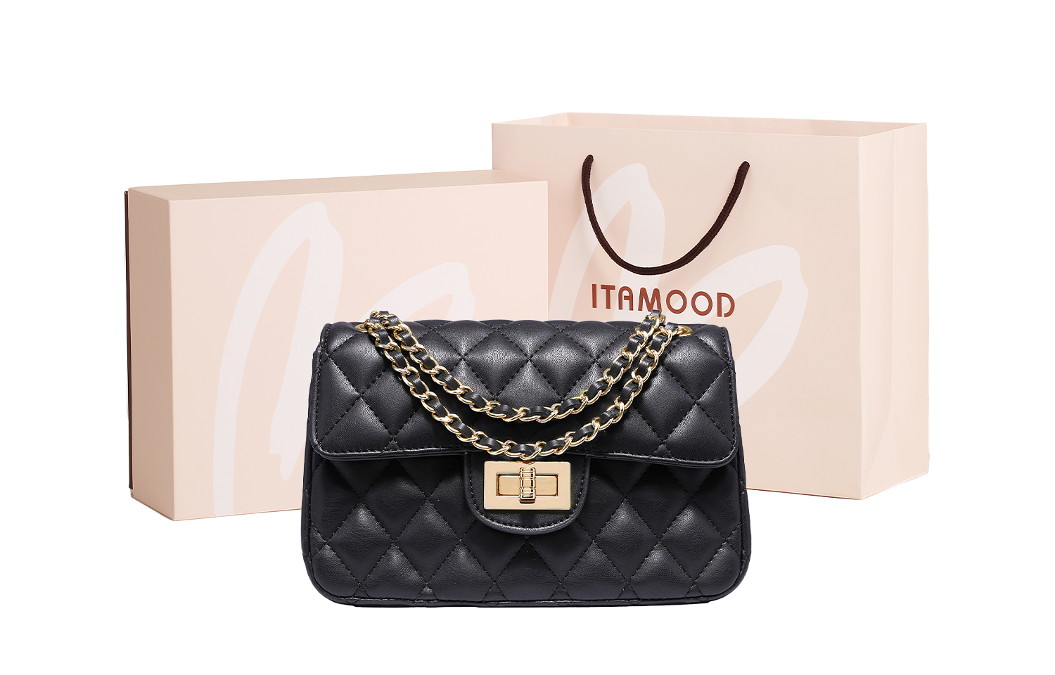 

Miao Di Настоящая кожаная сумка через плечо из овчины, Black[Box Included]