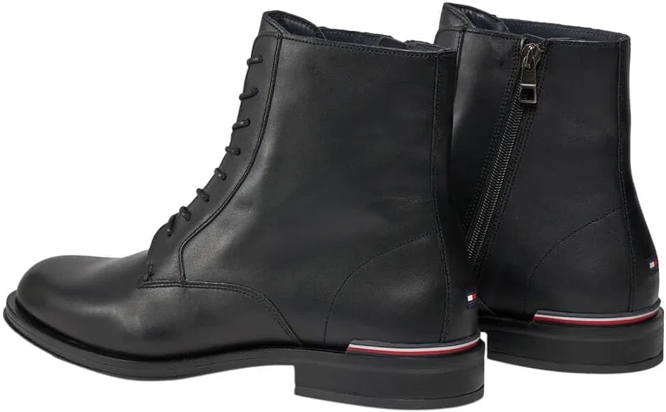 Tommy Hilfiger Мужские ботинки Core Rwb Hilfiger Lth Lce Boot Black Chelsea Boot — фото 2