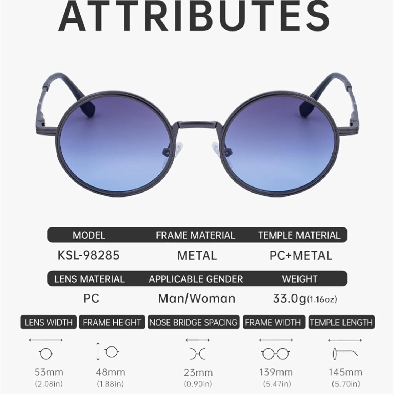 

Круглые солнцезащитные очки для женщин и мужчин, роскошные панк-очки, винтажные солнцезащитные очки с защитой от УФ-излучения UV400 TOIPASTN, C1black3gray