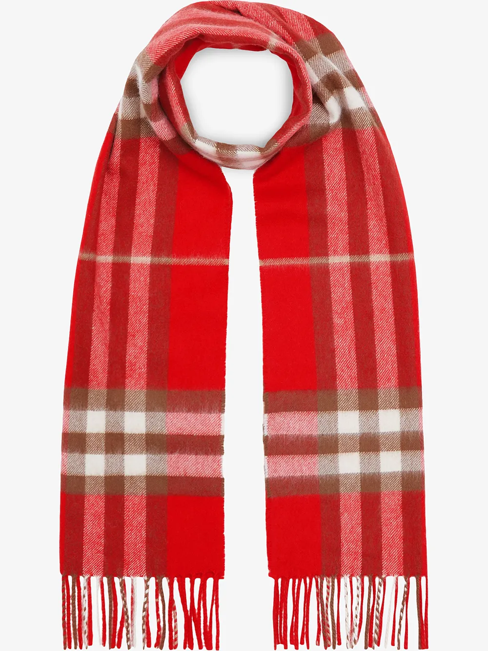

Кашемировый шарф в клетку BURBERRY, красный
