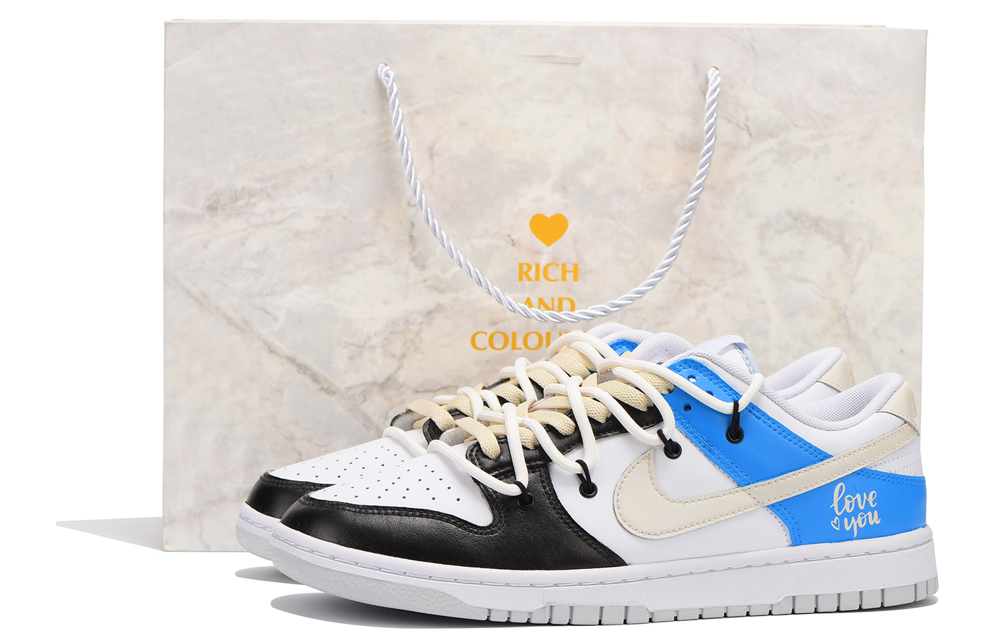 

Кроссовки Nike Dunk Skateboarding Shoes Men Low-top Blue, черный/синий