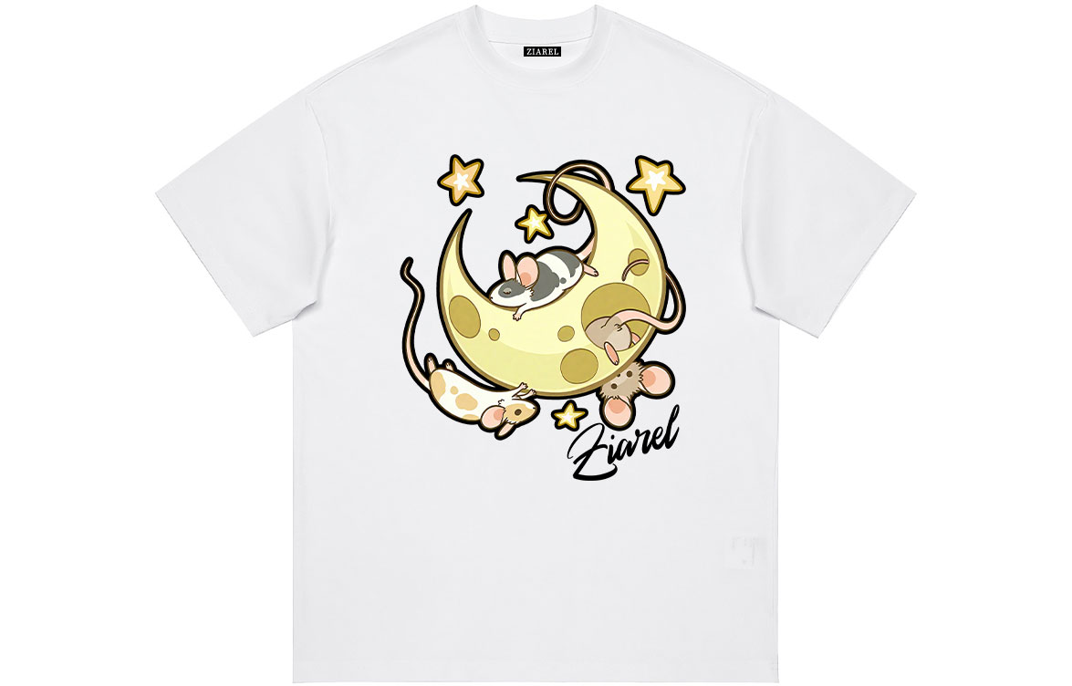 

Футболка Unisex Crew Neck Moderate Heavyweight ZIAREL, белый[moon mouse]