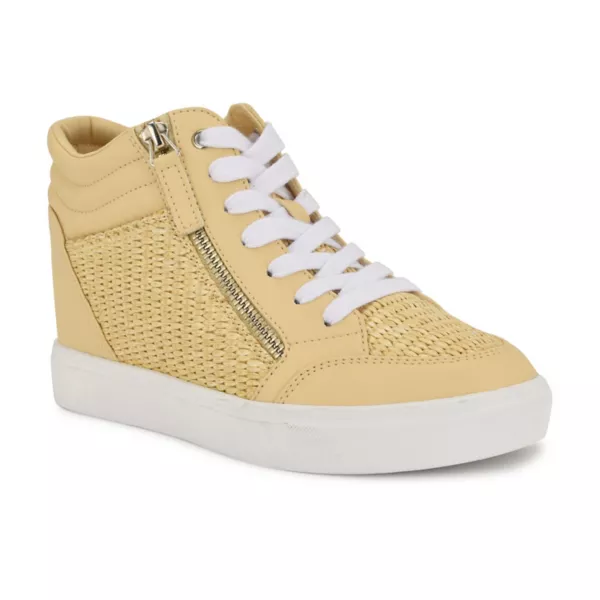 Женские высокие кеды на танкетке Tons Nine West, цвет light natural woven