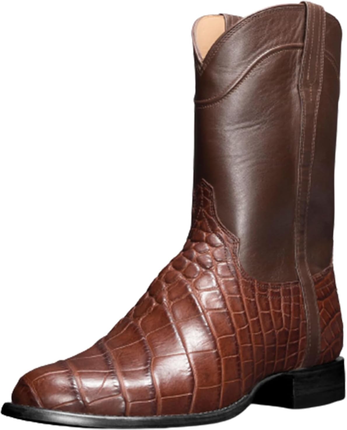 

Модные ковбойские сапоги ADMLZQQ для мужчин с заостренным носком, широким голенищем и стилем вестерн, коричневый