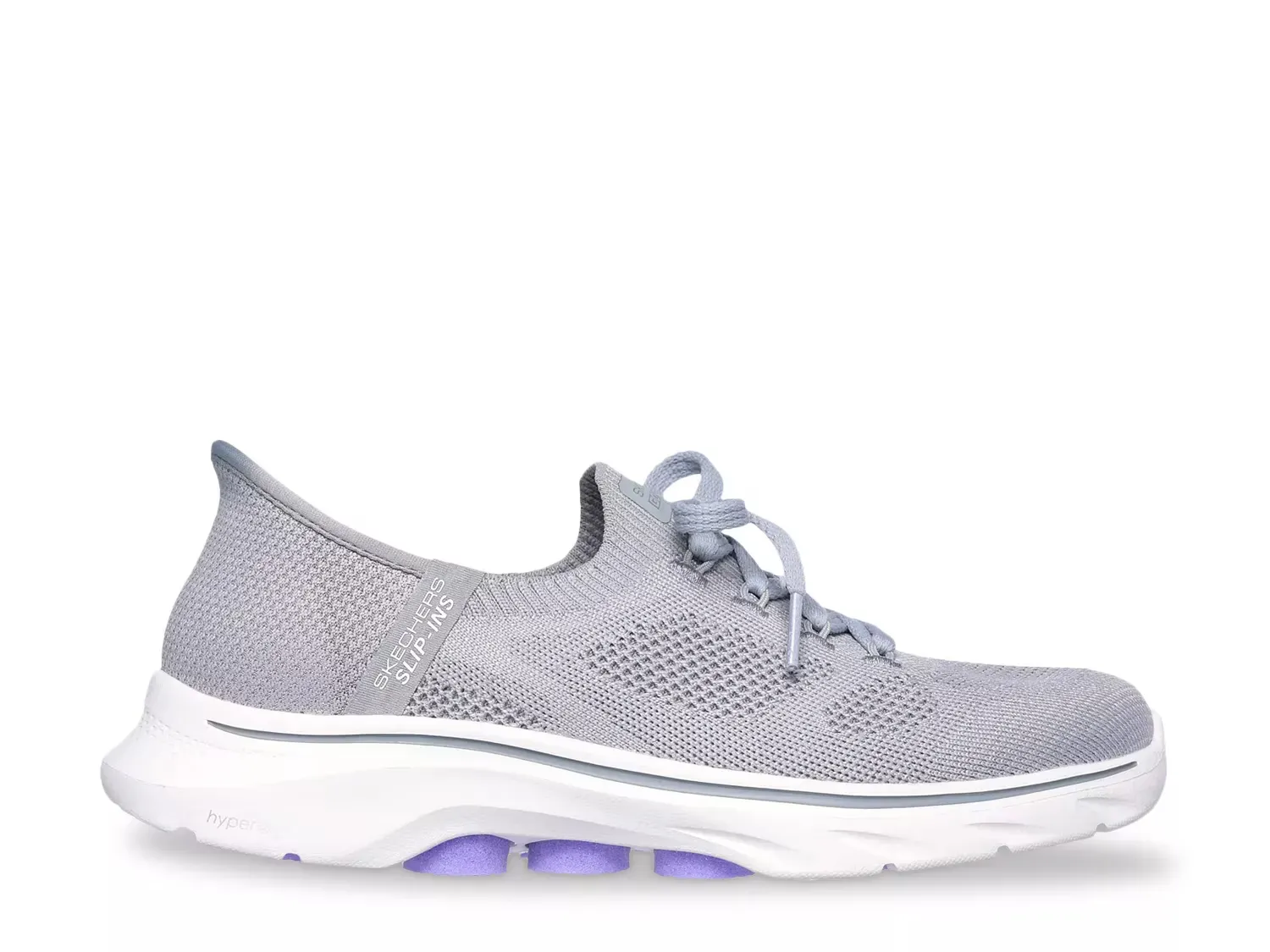 Hands Free Slip-ins Go Walk 7 Via Слипоны Sneaker - женские Skechers, Grey/Purple — фото 2