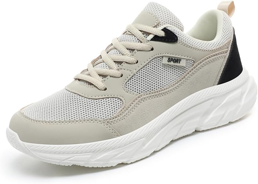 

Мужские спортивные кроссовки Leader Show с дышащей тканью, шнуровкой и модным дизайном, бежевый