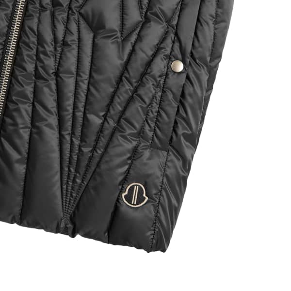 Жилет с капюшоном Rick Owens X Moncler Geocamo Flight Ziplock, черный — фото 2