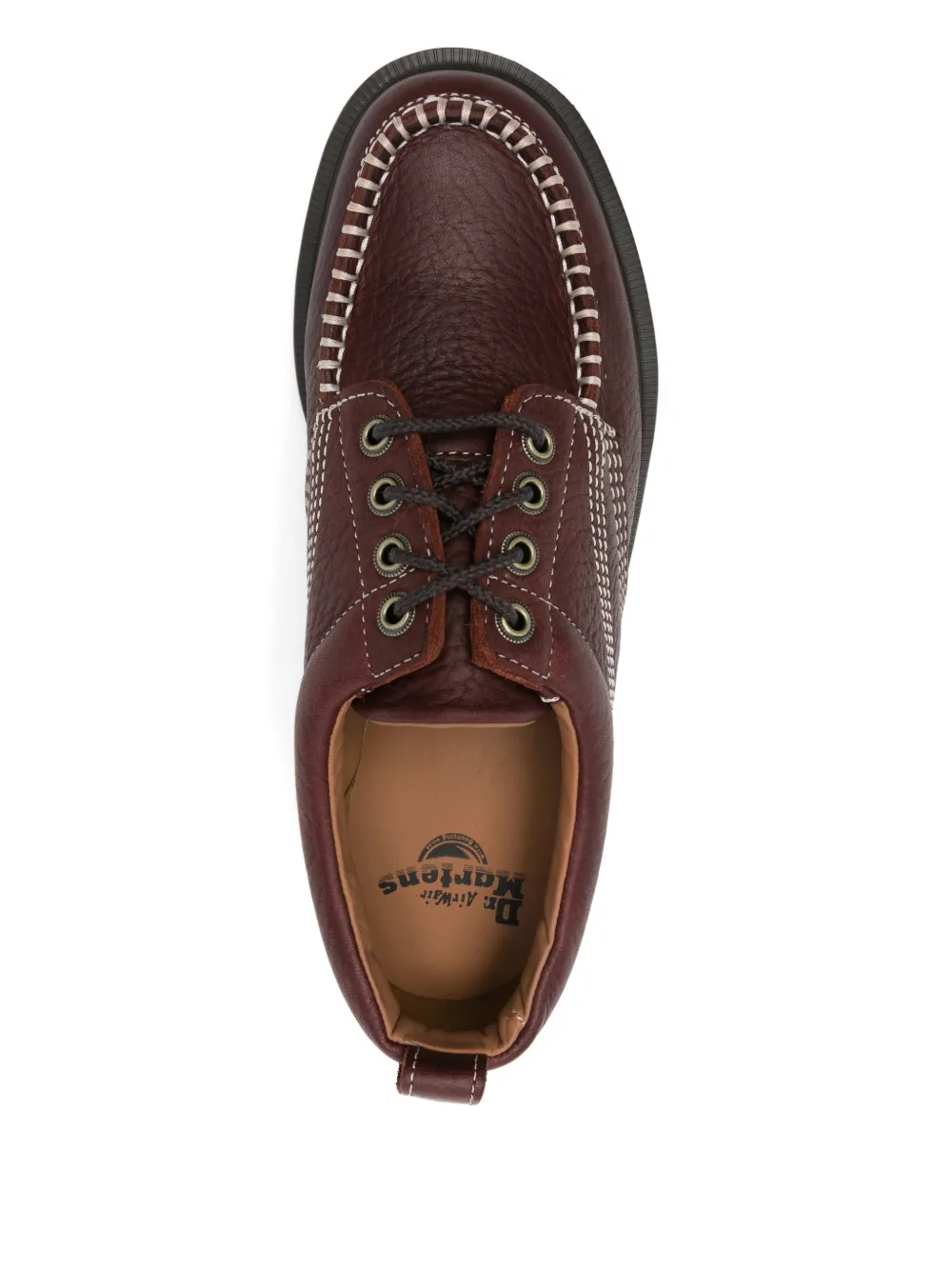 Кожаные лоферы Lowell с контрастной строчкой Dr. Martens, красный — фото 4