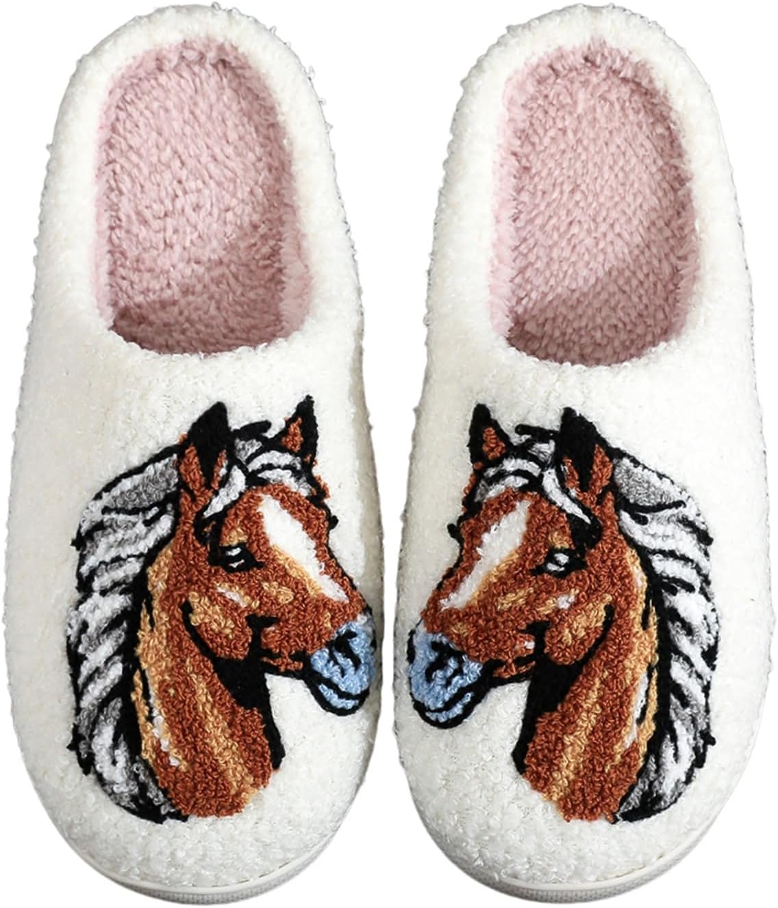 

Женские и мужские домашние тапочки с эффектом памяти, мягкие, без шнурков, противоскользящие, пушистые, для дома и улицы Edobao, Horsehead