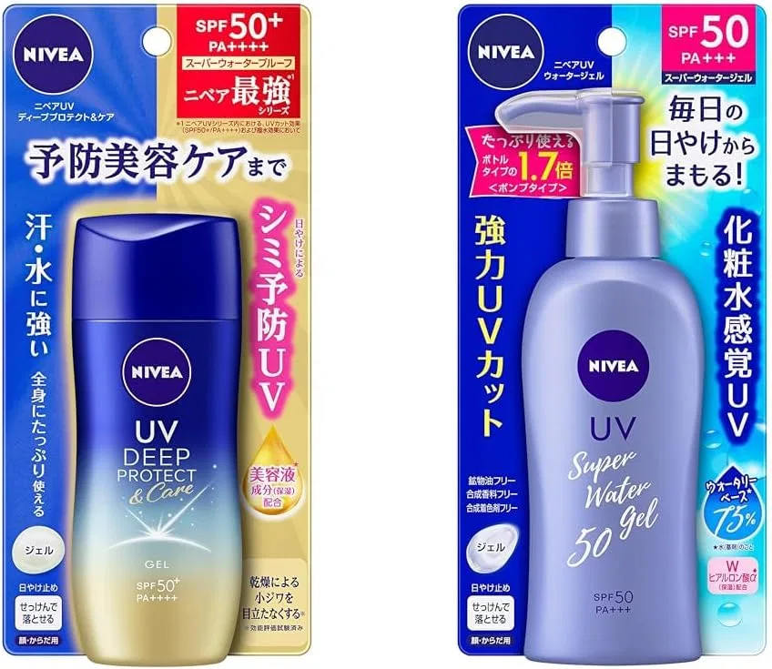 Солнцезащитный гель Nivea SPF50+ PA+++ 80 г + Водный гель SPF50 PA+++ 140 г