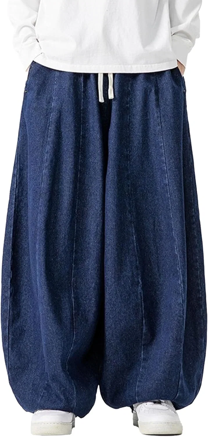 Джинсы свободные Mens Wide Leg Jeans, темно-синий