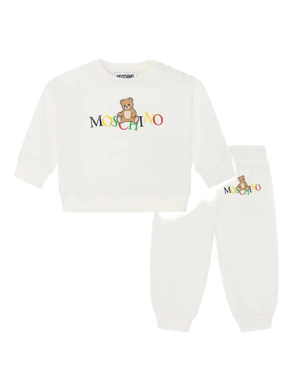 

Спортивный костюм с принтом Тедди Moschino Kids, белый