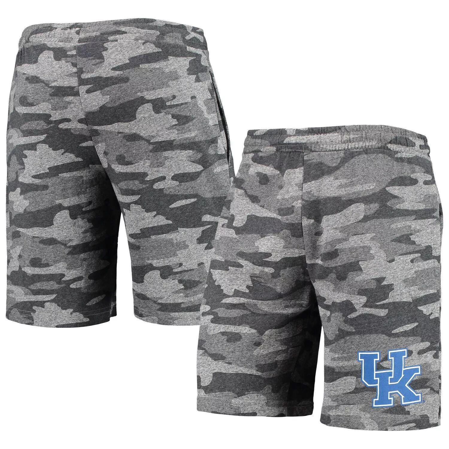 

Мужские шорты Concepts Sport Угольно-серый Kentucky Wildcats Camo Backup Terry Jam Lounge Shorts