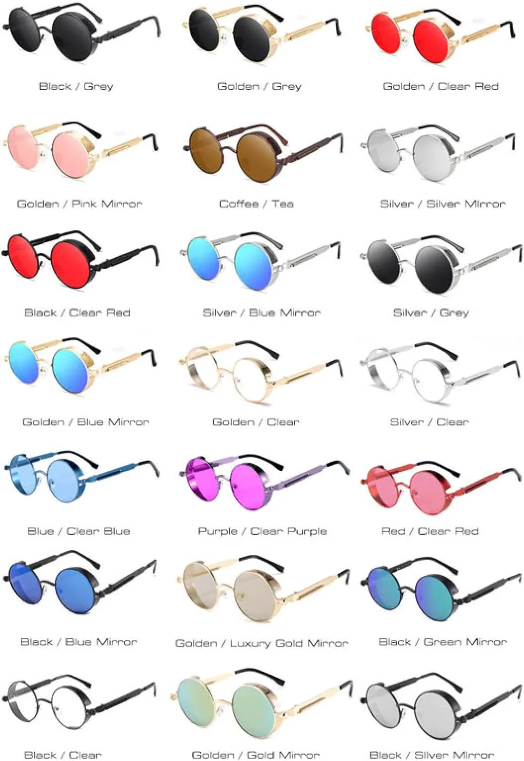 

Солнцезащитные очки с защитой от УФ-излучения UV400 для женщин и мужчин | Панк, металл, стимпанк, круглые | для занятий спортом на открытом воздухе DSVIGF, Coffee Tea