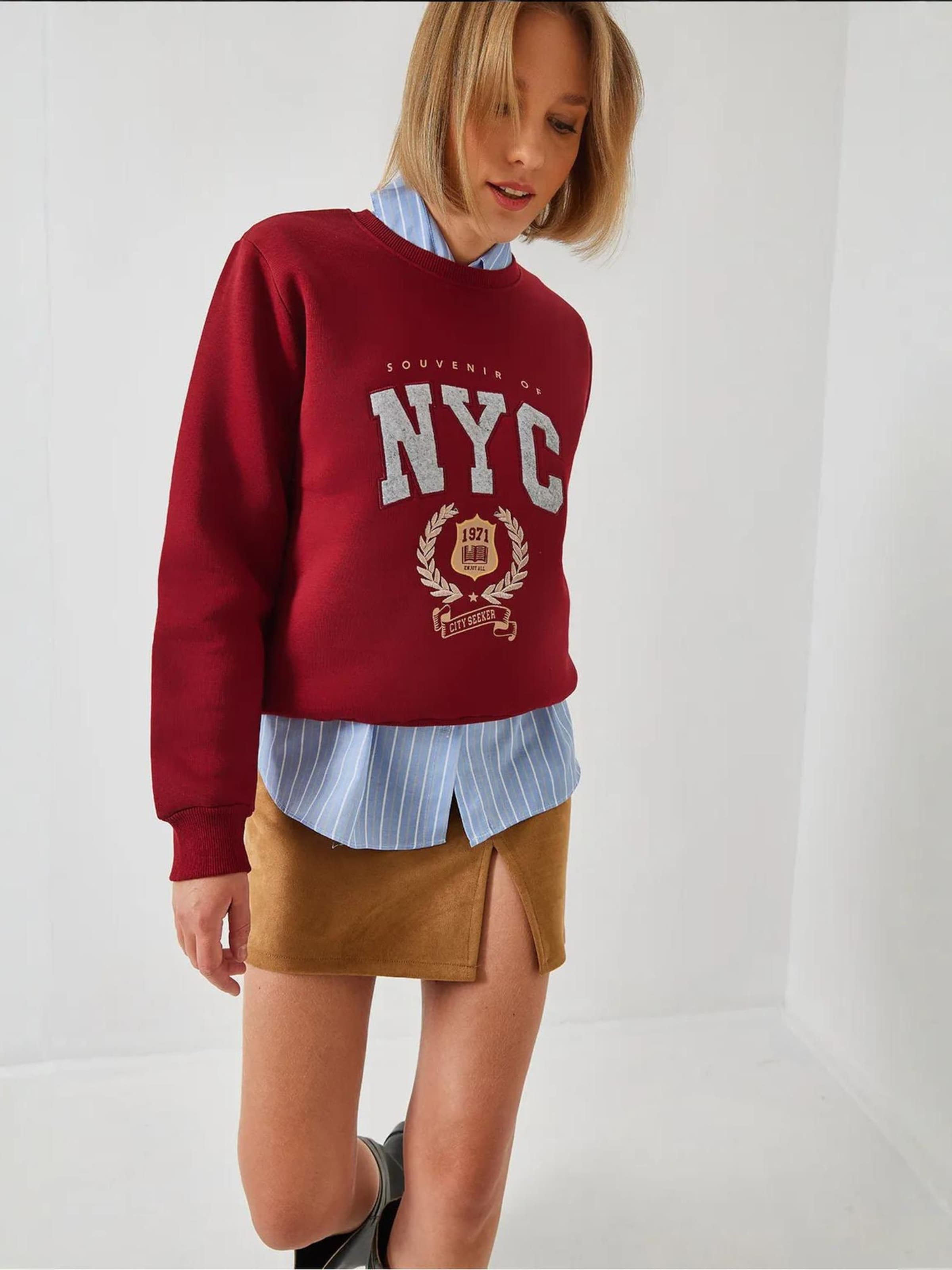 

Bianco Lucci Свитшот в темно-красном цвете, Красный, Bianco Lucci Свитшот в темно-красном цвете