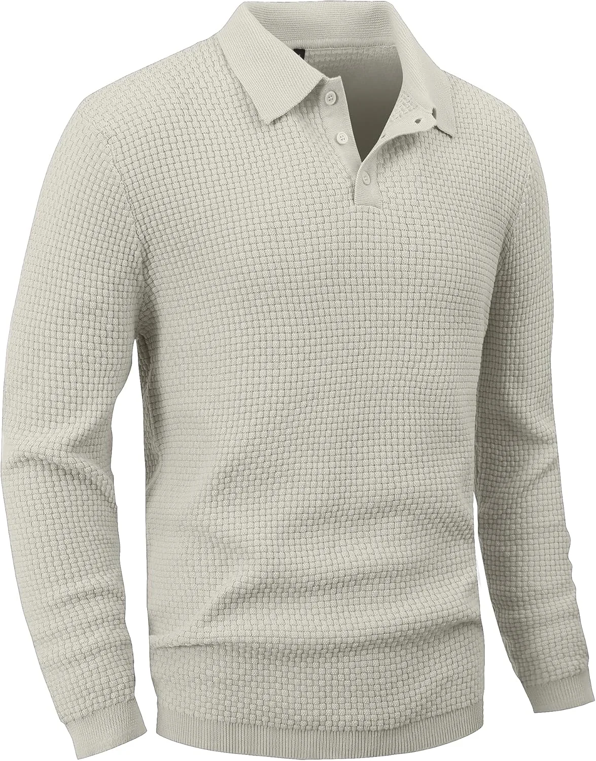 

Zaitun мужской вязаный поло свитер с длинным рукавом легкий с воротником