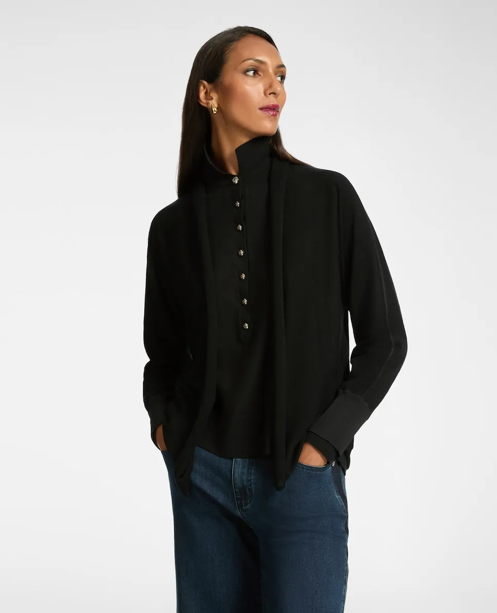 

Женский кардиган с мягкой текстурой и контрастными ребристыми краями Elena Miró, черный