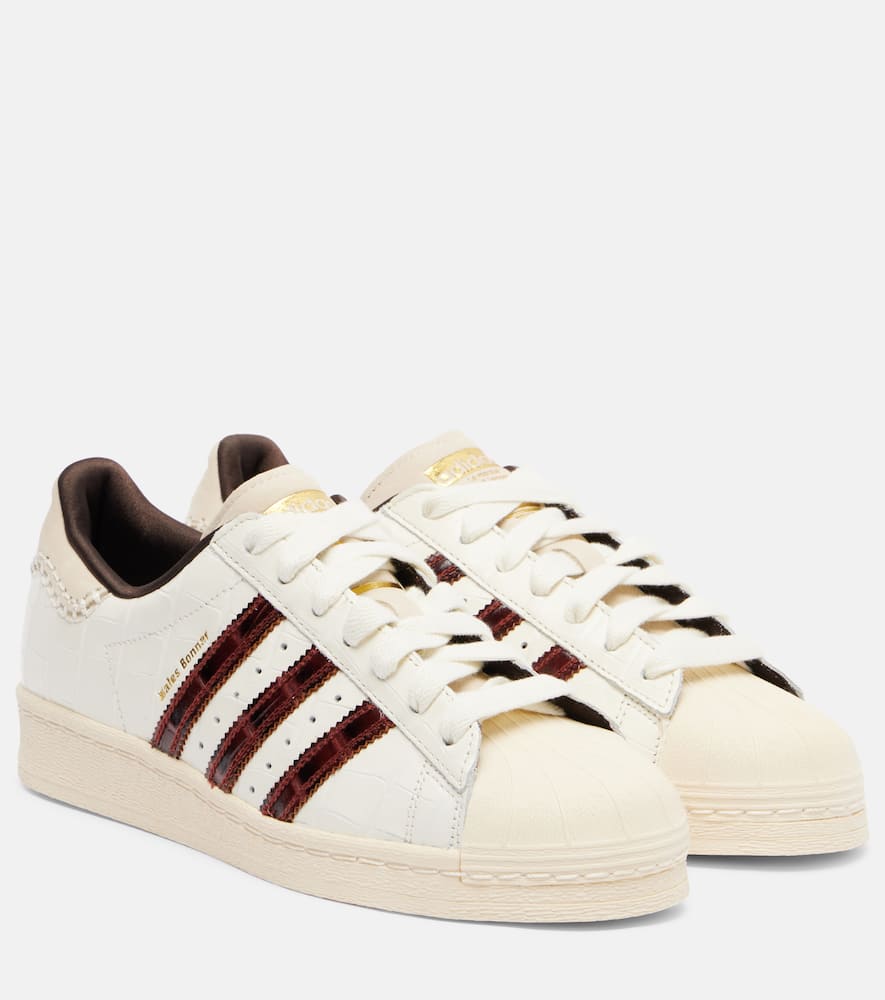 Кроссовки Wales Bonner Superstar из кожи с эффектом крокодила Adidas, Fox Brown, Wonder White