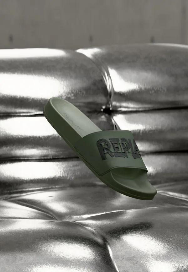 Мулы с метками вверх Replay, Military Green/Black