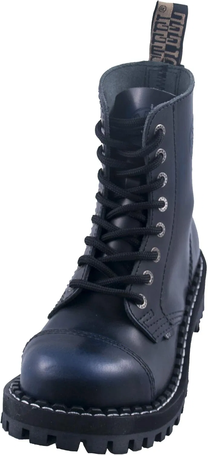 Steel Shoes & Boots Ботинки Steels с 8 отверстиями, синие, с эффектом потертости — фото 3