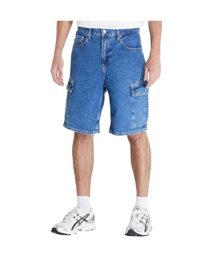 

Синие джинсовые шорты-карго для мужчин Calvin Klein Jeans, синий