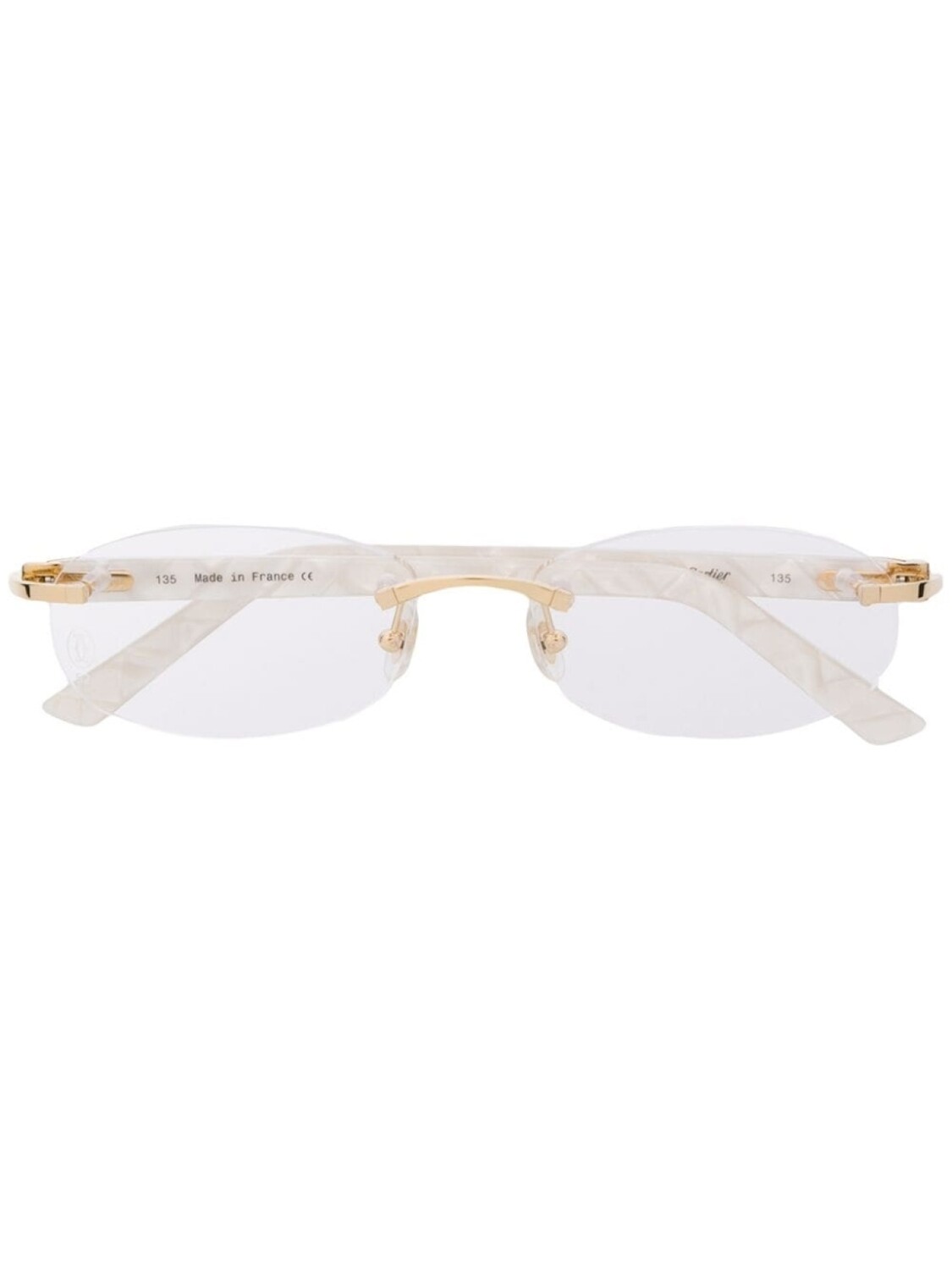 

Cartier Eyewear очки C Décor в овальной безободковой оправе, белый
