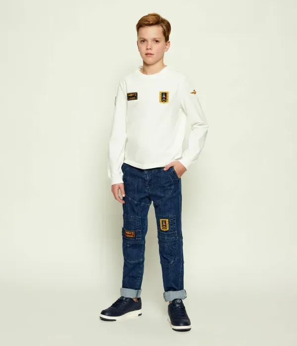 Лонгслив regular fit Aeronautica Militare, экрю — фото 2
