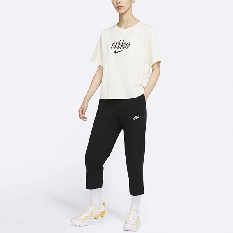 Женские укороченные брюки широкого кроя черного цвета Nike — фото 3