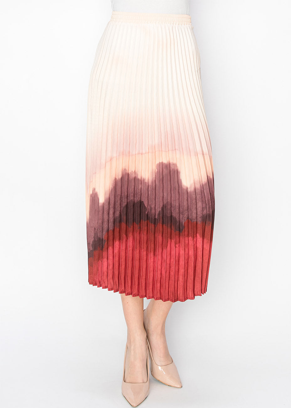 

Юбка-плиссе Sunset Ombre Yal New York, цвет burg