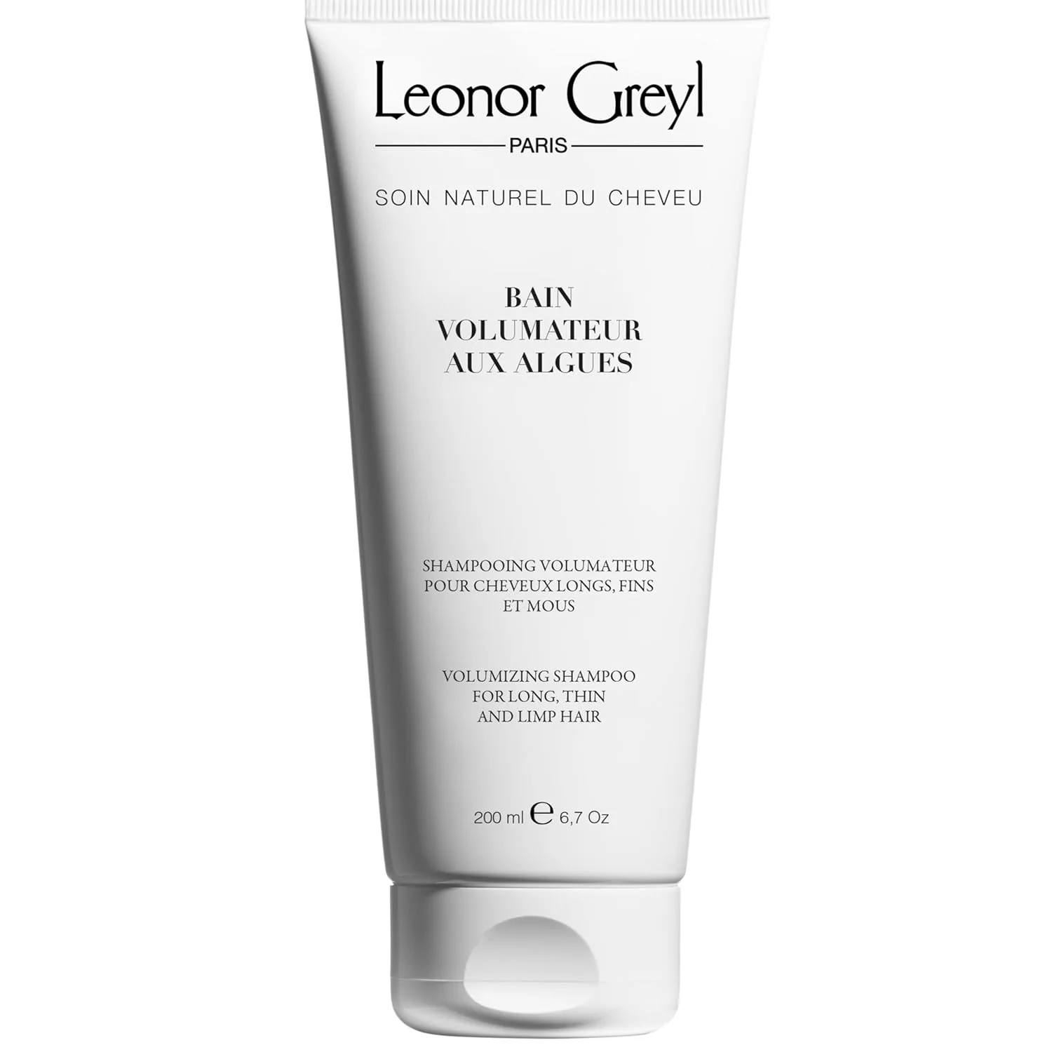 Leonor Greyl Volumizing Shampoo - 6.7 oz для тонких длинных волос, придает роскошный объем и блеск, обогащен водорослями и растительными белками, веганский, без сульфатов, brown