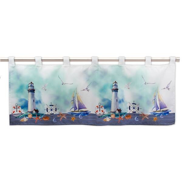 

Панельная штора Delindo Lifestyle Bistrogardine Leuchtturm, 120x45 см, синий