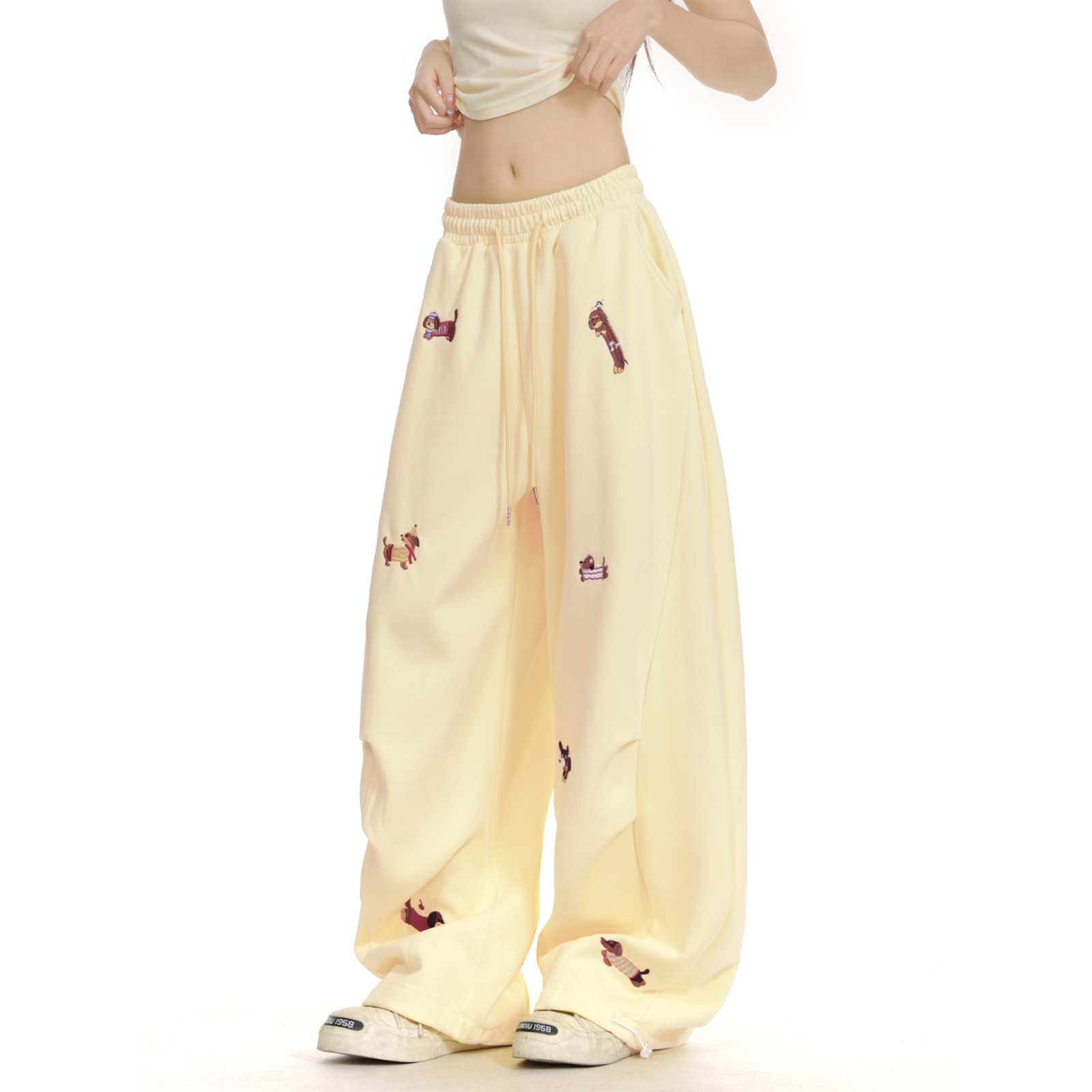 

Повседневные брюки Unisex Moderate Wide Leg NEVER RULE, желтый